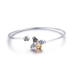 Crystal Bee and Honeycomb Bangle