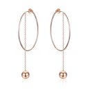Elf Ball Rose Gold Dangle Hoop Earrings