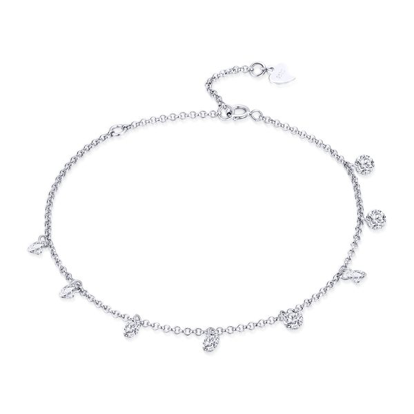 Geometric Crystal Zirconia Adjustable Chain Bracelet