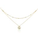 Sun & Moon Pendant Double Layer Necklace