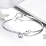 Hearts Pink Zirconia Chain Bracelet - Image 3
