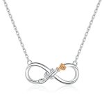 Infinity Love Rose Gold Flower Necklace