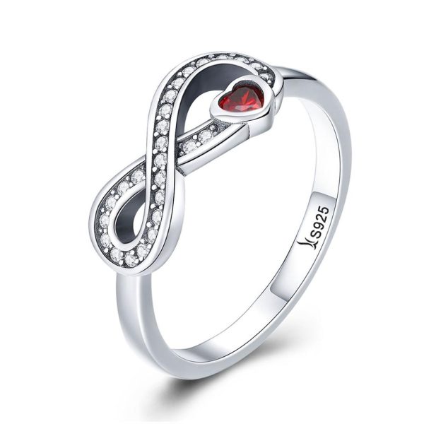 Infinity Red Heart Ring