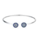 Lucky Blue Eyes Zirconia Open Bangle
