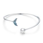 Mermaid's Tail Pearl Bangle Bracelet