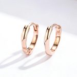 Minimalist Rose Gold Hoop Earrings - Image 4