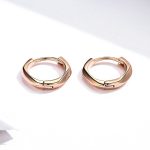 Minimalist Rose Gold Hoop Earrings - Image 3