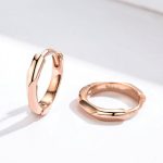 Minimalist Rose Gold Hoop Earrings - Image 2