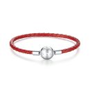 Red Leather Charm Bracelet