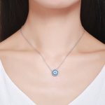 Round Blue Crystal Lucky Eye Necklace - Image 7