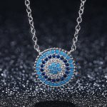 Round Blue Crystal Lucky Eye Necklace - Image 5