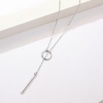 Round Circle Line Geometric Necklace - Image 5