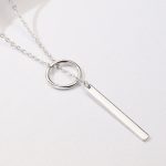 Round Circle Line Geometric Necklace - Image 4