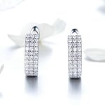 Shining Time Zirconia Hoop Earrings - Image 4