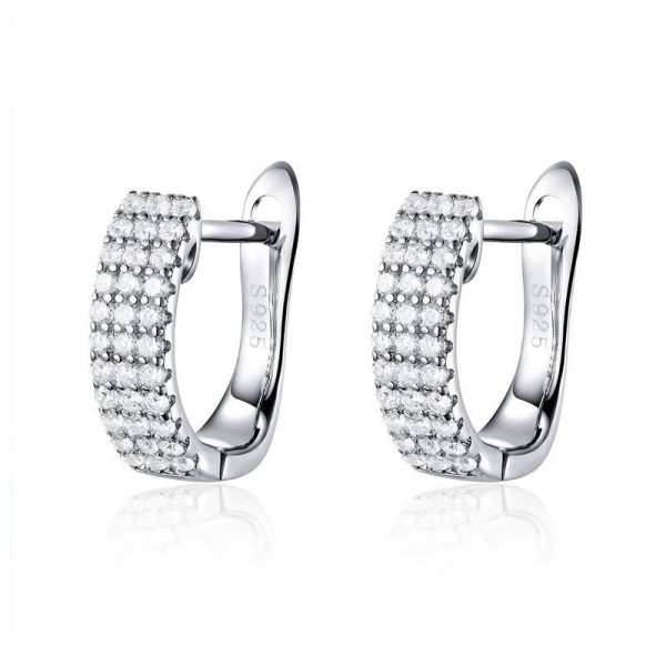Shining Time Zirconia Hoop Earrings