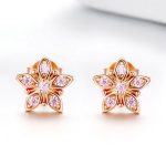 Star Flower Rose Gold Plated Stud Earrings - Image 4