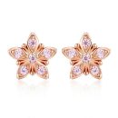 Star Flower Rose Gold Plated Stud Earrings