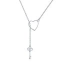 Sweet Key of Heart Lock Link Necklace