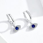 The Lucky Eye Blue Zirconia Dangle Hoop Earrings - Image 3