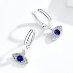 The Lucky Eye Blue Zirconia Dangle Hoop Earrings - Image 2