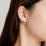 Triangle & Circle Multicolor Stud Earrings - Image 5