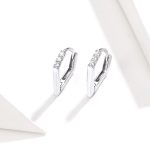 V Shape Zirconia Hoop Earrings - Image 3