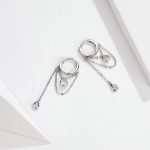 Waterdrop Round Chain Dangle Hoop Earrings - Image 4