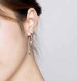 Waterdrop Round Chain Dangle Hoop Earrings - Image 5