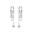 Waterdrop Round Chain Dangle Hoop Earrings