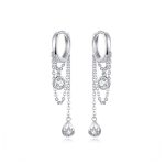 Waterdrop Round Chain Dangle Hoop Earrings
