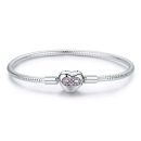 Infinity Heart Clasp Snake Chain Bracelet