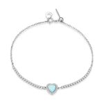 Moonstone Heart Adjustable Tennis Bracelet