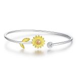 Gold Plated Daisy Adjustable Bangle
