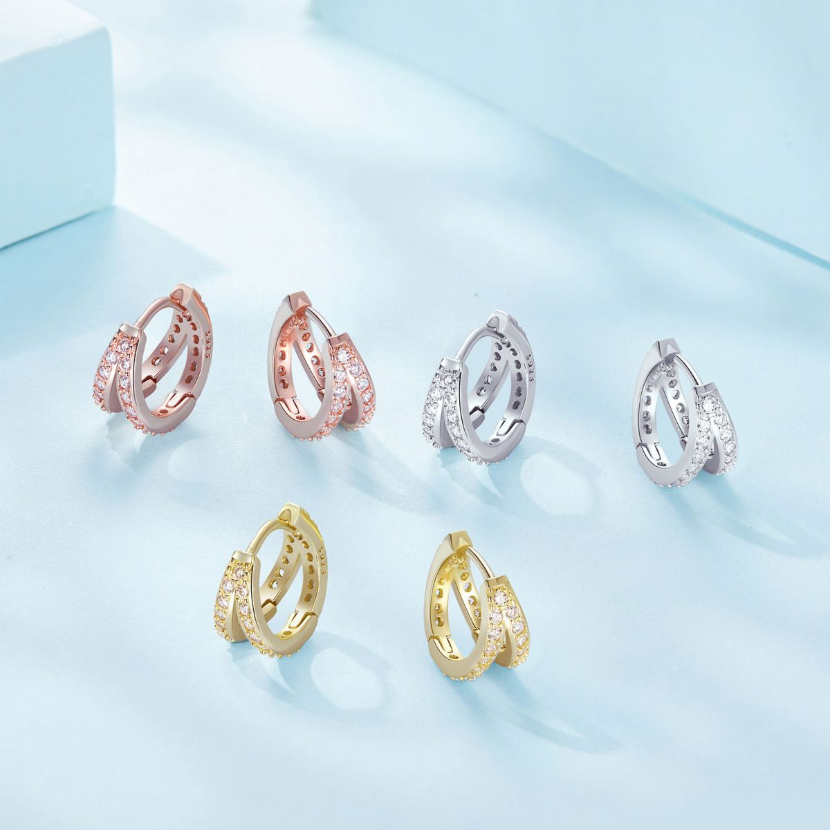 'CORA' Double Circle Hoop Earrings - Image 7