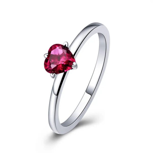 Red Heart Band Ring