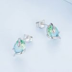 Green Rhinestone & Snake Stud Earrings - Image 2
