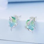 Green Rhinestone & Snake Stud Earrings - Image 3