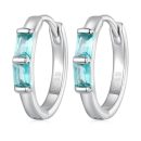 Turquoise Rectangles Hoop Earrings