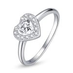Dazzling Heart Halo Ring