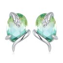 Green Rhinestone & Snake Stud Earrings