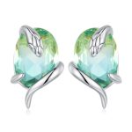 Green Rhinestone & Snake Stud Earrings