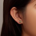 Green Rhinestone & Snake Stud Earrings - Image 5