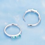 Turquoise Rectangles Hoop Earrings - Image 4