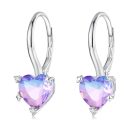 Gradient Heart Stone Hoop Earrings
