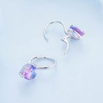 Gradient Heart Stone Hoop Earrings - Image 3