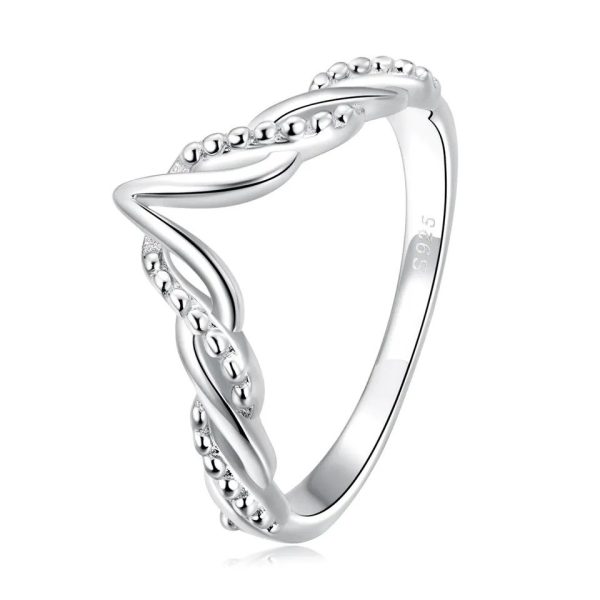 Geometric Double Layer Wishbone Ring