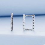 Pavé Rectangle Hoop Earrings - Image 4