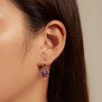 Gradient Heart Stone Hoop Earrings - Image 6