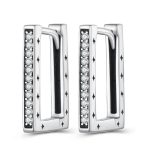 Pavé Rectangle Hoop Earrings