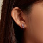 Dazzling Purple Stones Hoop Earrings - Image 5